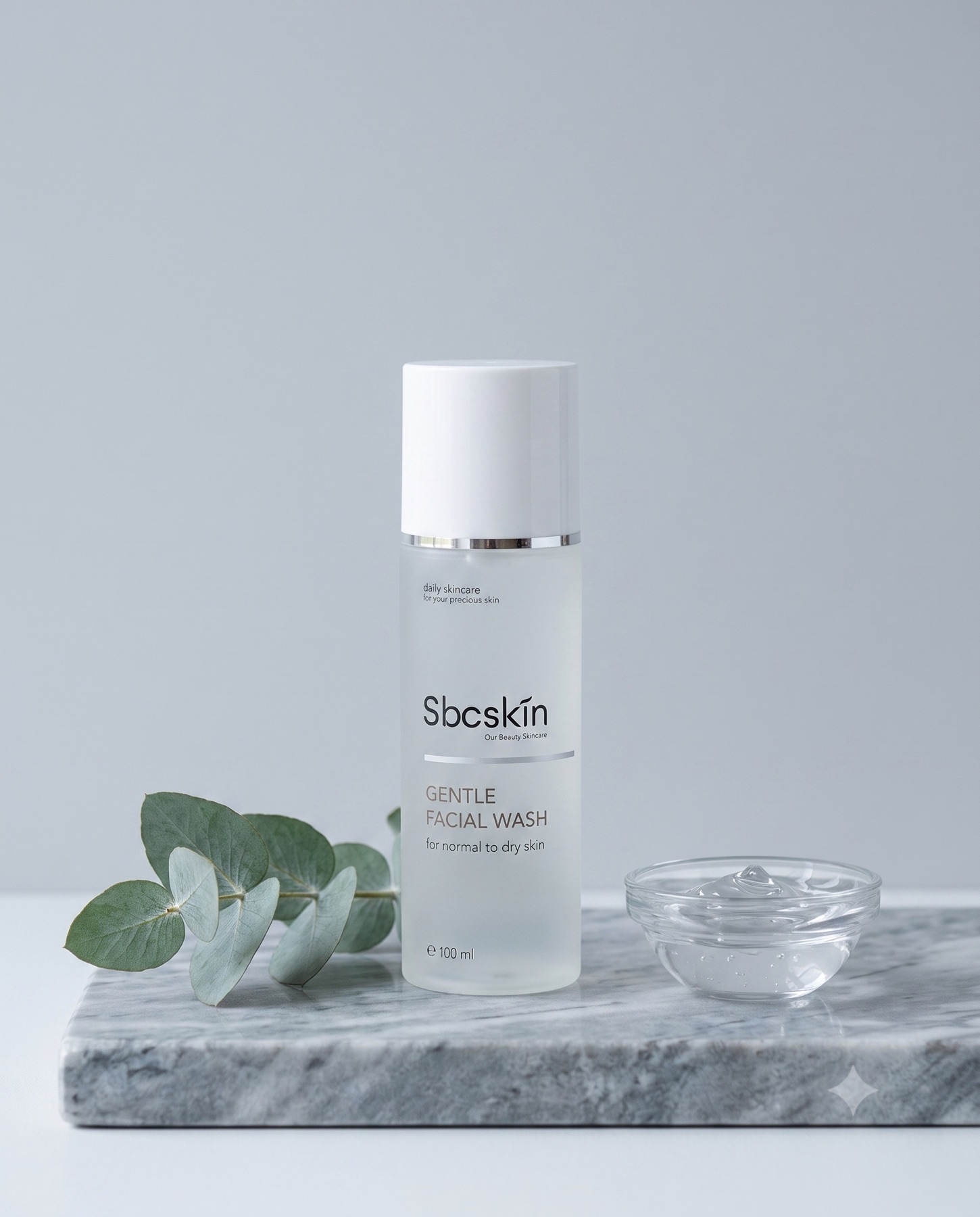 Sbcskin Gentle Facial Wash di atas marmer